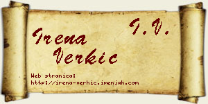 Irena Verkić vizit kartica